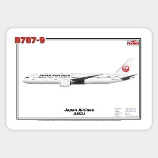 Boeing B787-9 - Japan Airlines (Art Print) Sticker